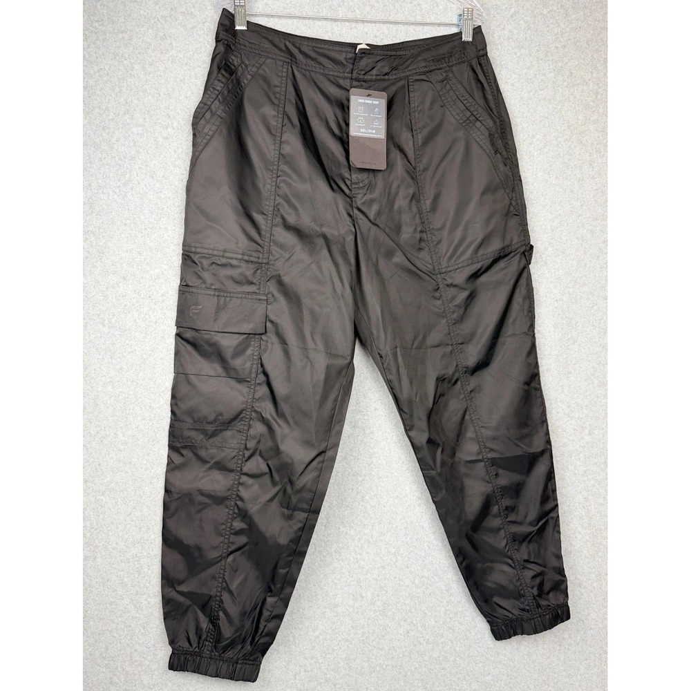 Fabletics Womens Cargo Jogger Pants Black Size L Nylon Water Resistant